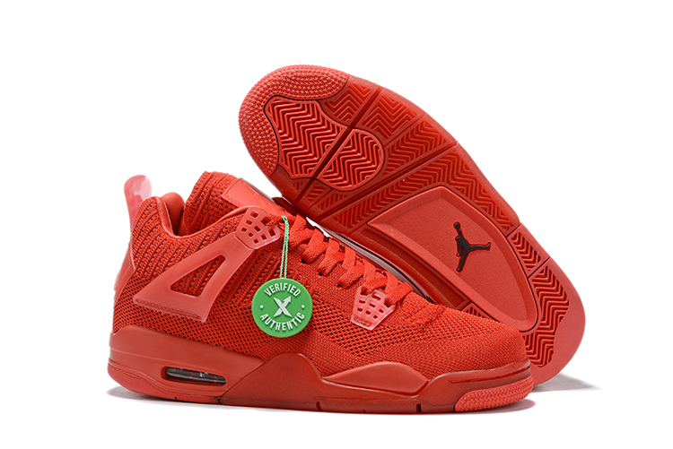 Air Jordan 4 Retro Flyknit All Red Shoes